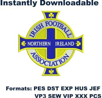 Irish football Northern Ireland logo embroidery design
